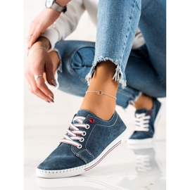 Filippo Zapatillas clásicas de cuero azul 2