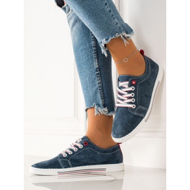 Filippo Zapatillas clásicas de cuero azul 1