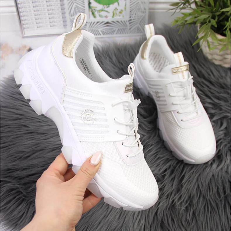 Deportivas con cuña Bugatti W INT1697 blanco dorado 1
