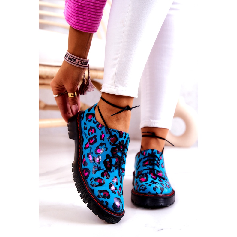 Oxfords Mujer Maciejka 04087-47 Zapatos de Cuero Azul multicolor 1