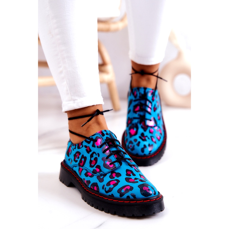 Oxfords Mujer Maciejka 04087-47 Zapatos de Cuero Azul multicolor 3