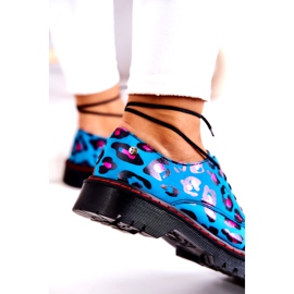Oxfords Mujer Maciejka 04087-47 Zapatos de Cuero Azul multicolor 4