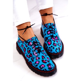 Oxfords Mujer Maciejka 04087-47 Zapatos de Cuero Azul multicolor 5