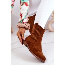 S.Barski Botas Mujer Ante Calado Camel Lemar marrón 1