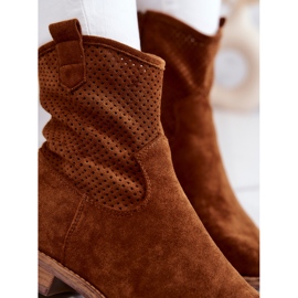 S.Barski Botas Mujer Ante Calado Camel Lemar marrón 7