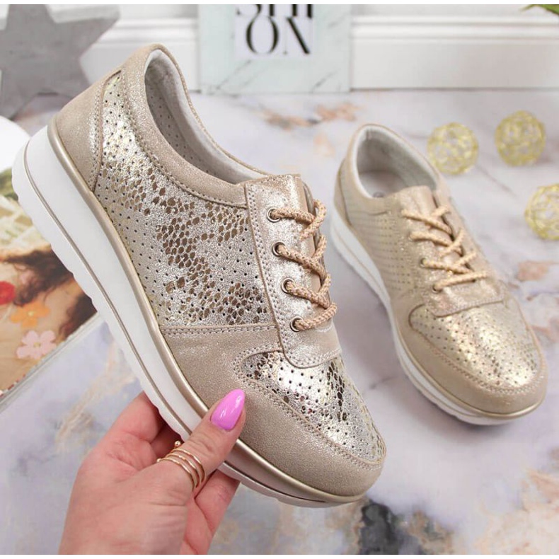 Deportivas de piel S. Barski W OLI148 oro dorado 1 Deportivas de piel S. Barski W OLI148 oro dorado 1