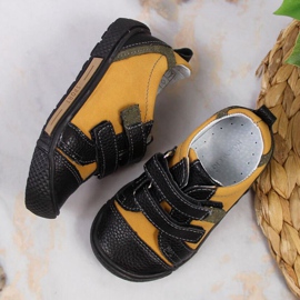 Zapatos velcros Kornecki Jr 6823 camel negro verde amarillo 4