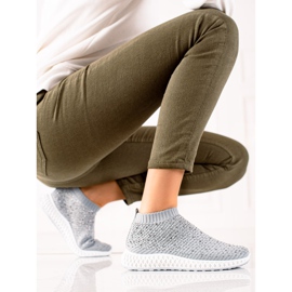 Goodin Zapatillas slip-on con cristales gris 4