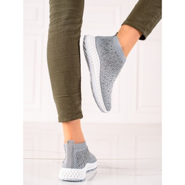 Goodin Zapatillas slip-on con cristales gris 1