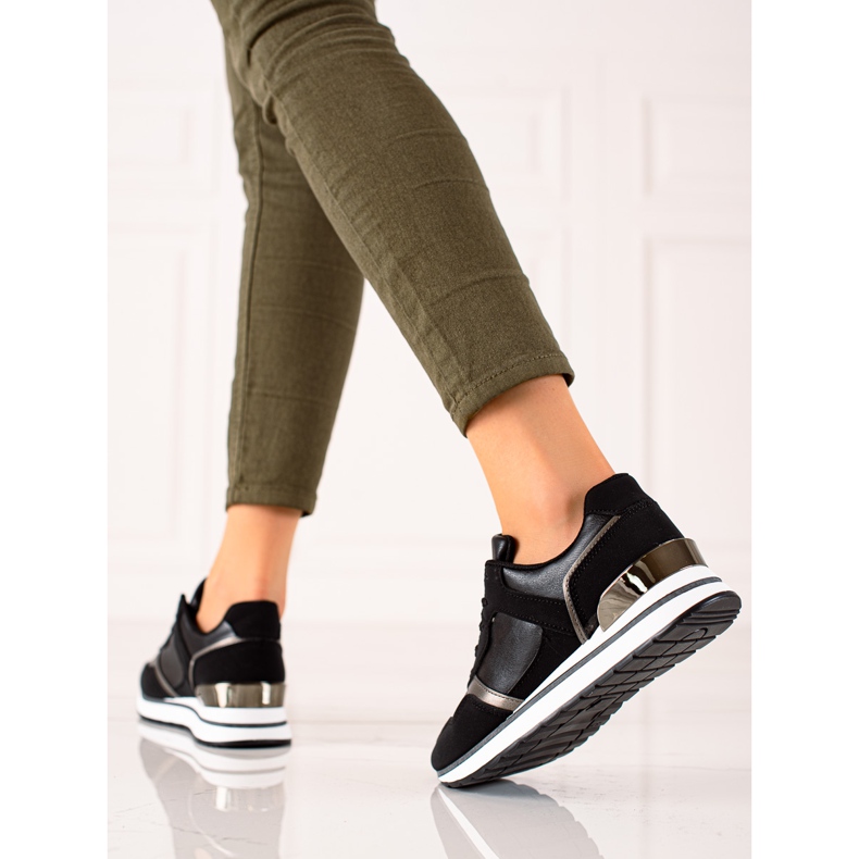 TRENDI Zapatillas negras en la plataforma negro 2