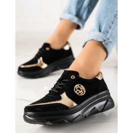 Filippo Zapatillas de cuero en la plataforma negro 2