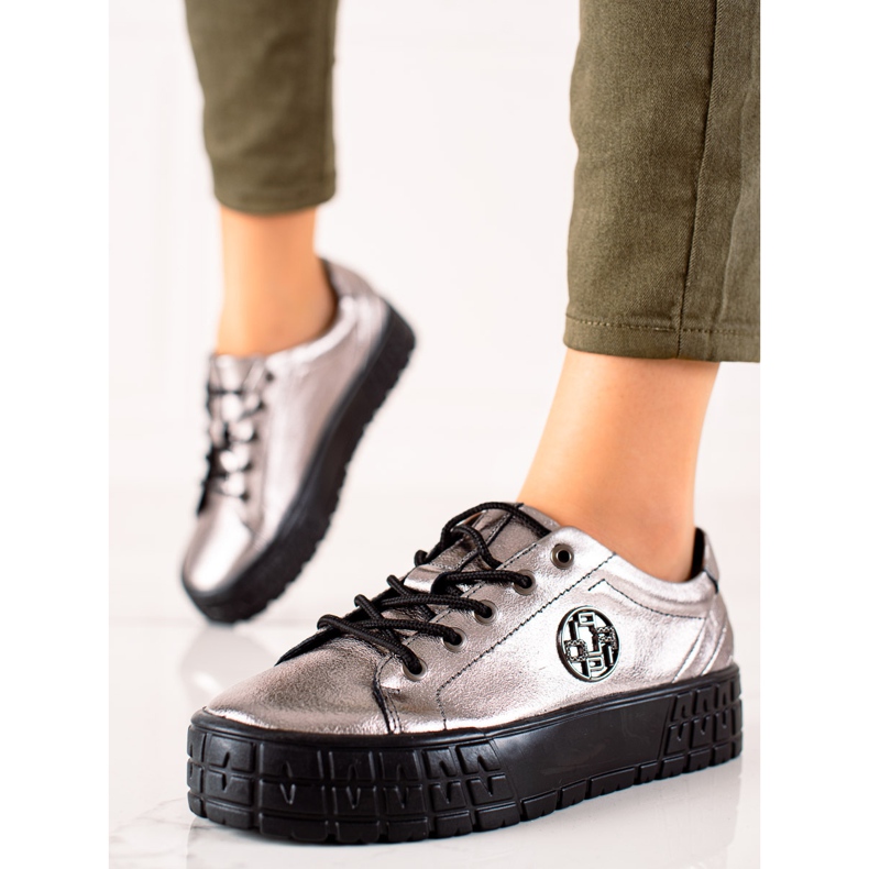 Filippo Zapatillas de cuero en la plataforma beige 2