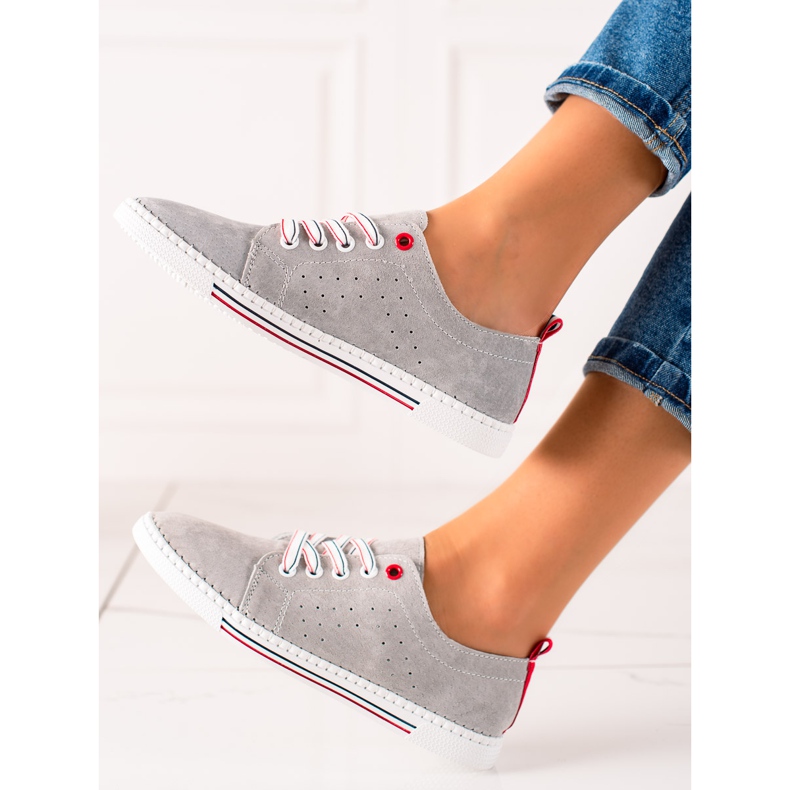 Filippo Zapatillas clásicas de cuero gris 1