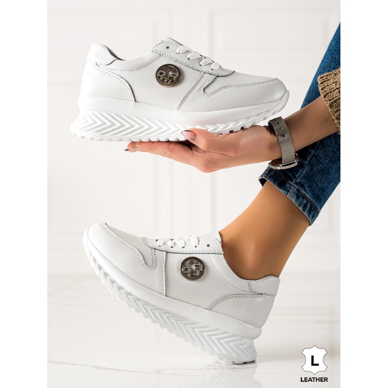 Filippo Zapatillas clásicas de cuero blanco 1