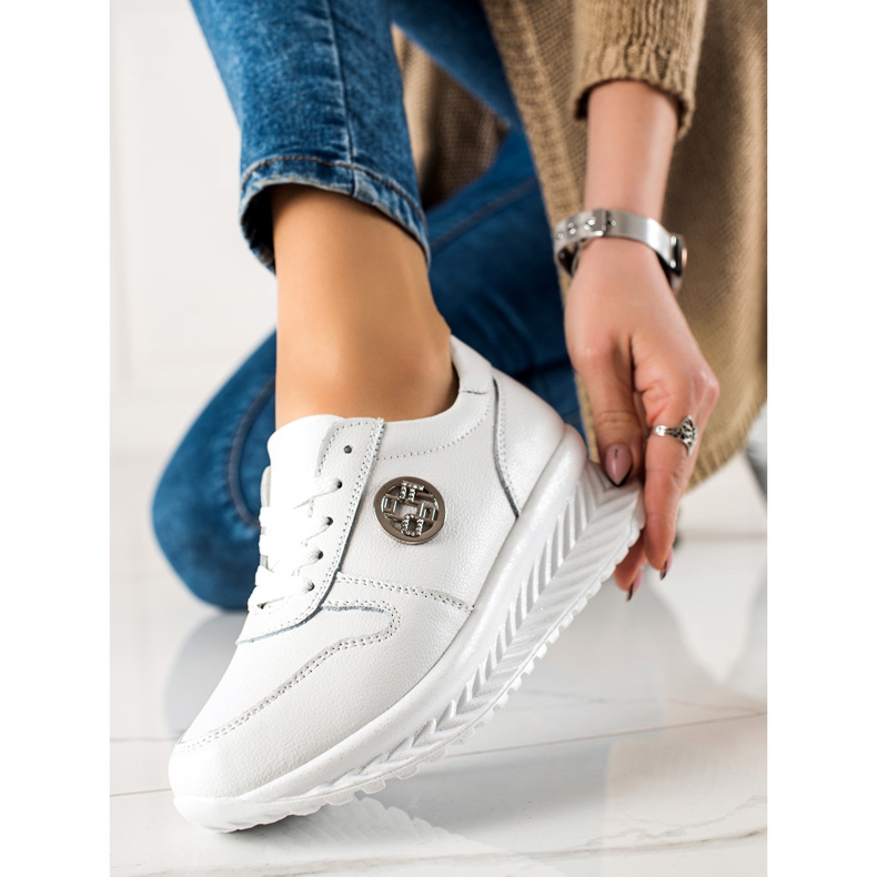 Filippo Zapatillas clásicas de cuero blanco 2