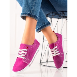 Filippo Zapatillas clásicas de cuero rosado 2