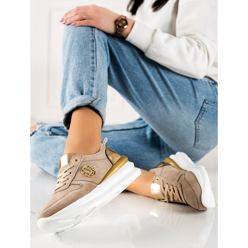 Filippo Zapatillas de deporte de cuero con estilo beige marrón 1