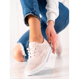 Deportivas VINCEZA de piel calada rosado 1