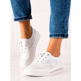 Deportivas VINCEZA de piel calada blanco 2