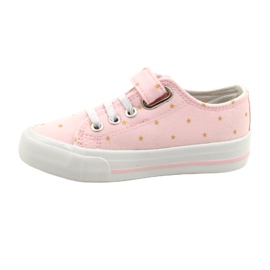 Deportivas Con Velcro Plata Atletico Stars WY21383 Rosa rosado dorado 1