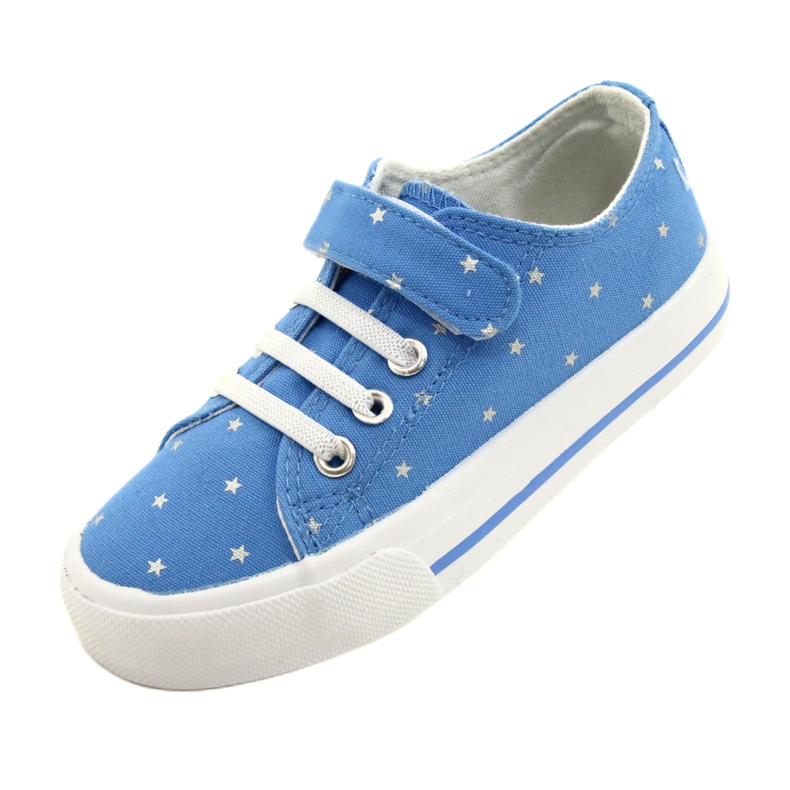 Zapatillas Velcro Estrellas Plata Atletico WY21383 Azul 3
