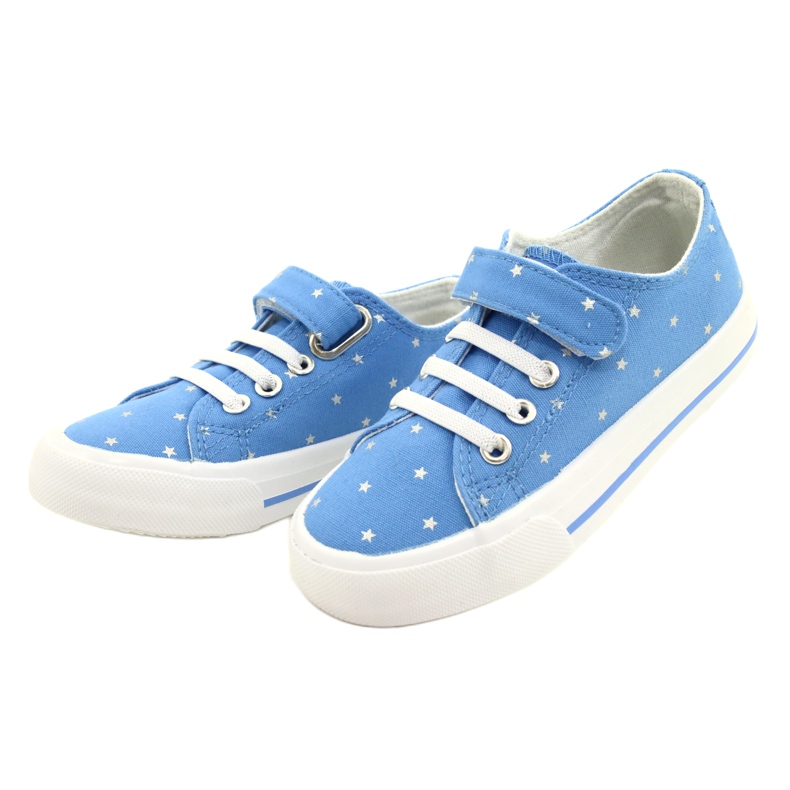 Zapatillas Velcro Estrellas Plata Atletico WY21383 Azul 2
