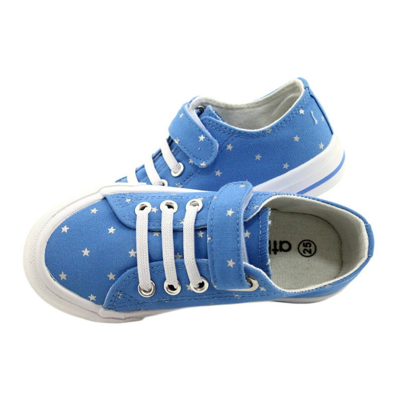 Zapatillas Velcro Estrellas Plata Atletico WY21383 Azul 4