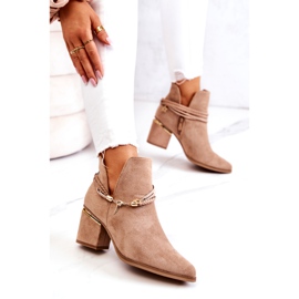PS1 Botas Cowboy Inessa De Ante Beige Oscuro Con Rayas 3