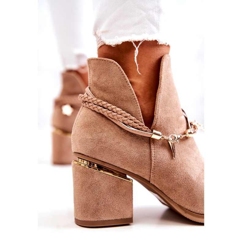 PS1 Botas Cowboy Inessa De Ante Beige Oscuro Con Rayas 4