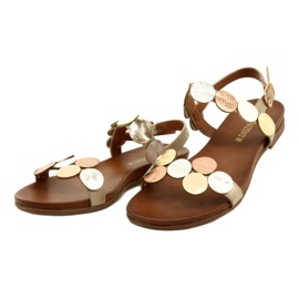 M.Daszyński Sandalias ruedas doradas Daszyński MR1958-1 Gold beige plata dorado 2