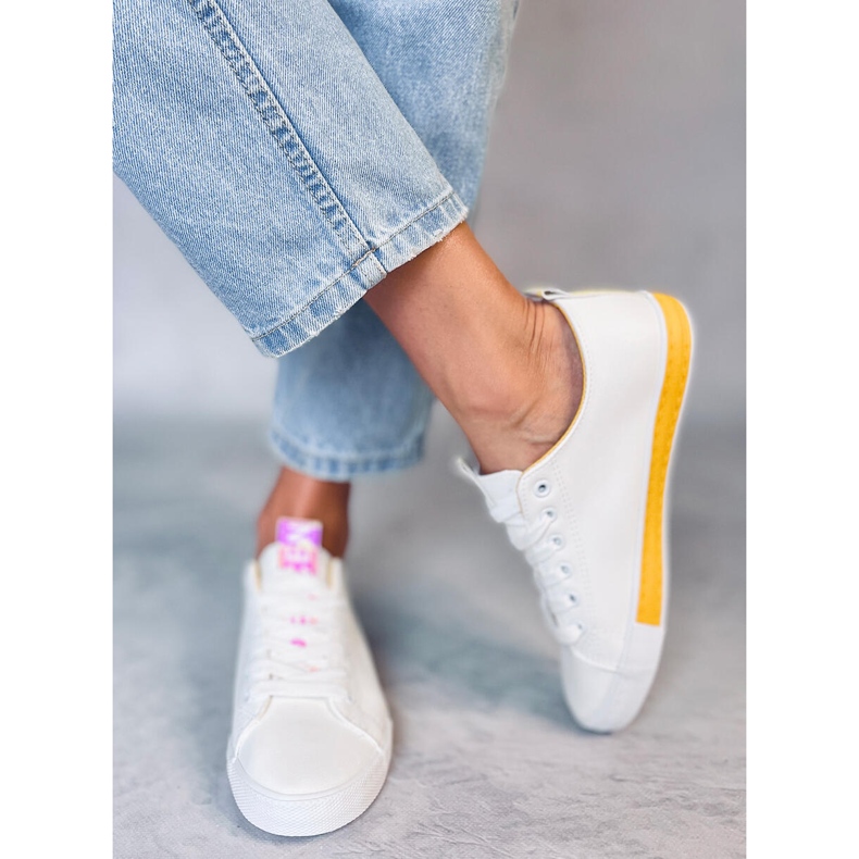 Deportivas blancas de mujer Twerd Yellow blanco 1