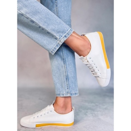 Deportivas blancas de mujer Twerd Yellow blanco 2