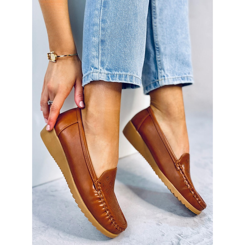 Mocasines mujer Cukki Camel calados marrón 1