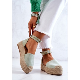 FB2 Sandalias Alpargatas Lillian Verde Con Chorros 1