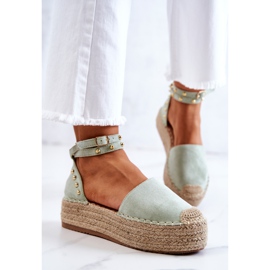 FB2 Sandalias Alpargatas Lillian Verde Con Chorros 2