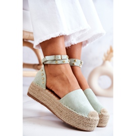 FB2 Sandalias Alpargatas Lillian Verde Con Chorros 4