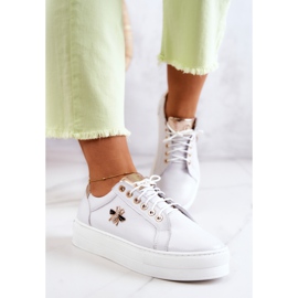 FILIPCZYK Zapatos deportivos de cuero en una plataforma Bellisia blanca blanco 3