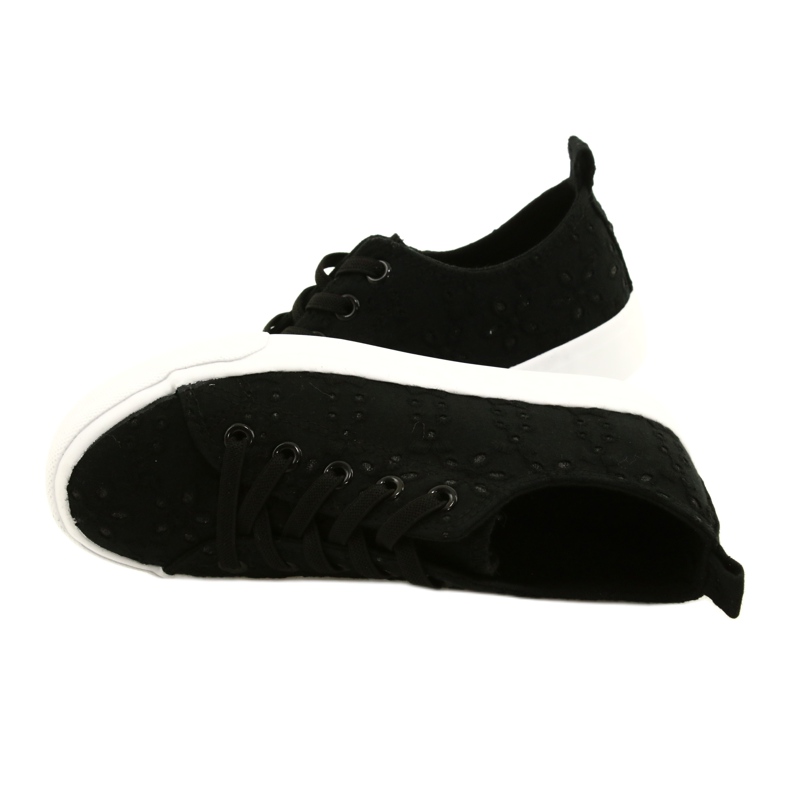 Atletico Zapatillas de deporte para chicas -in encaje wy20763 negro 4