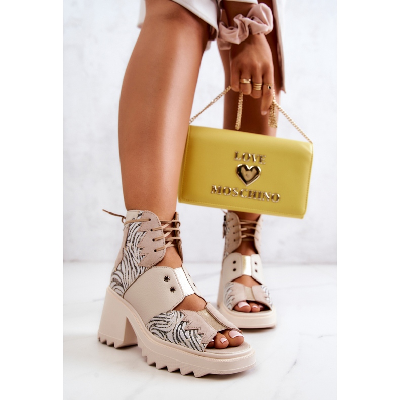 Botas De Cuero Con Cremallera Maciejka 05321-04 Beige 2