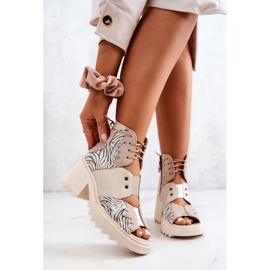 Botas De Cuero Con Cremallera Maciejka 05321-04 Beige 3