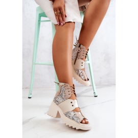 Botas De Cuero Con Cremallera Maciejka 05321-04 Beige 7