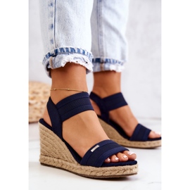 Sandalias Mujer Con Cuña Big Star JJ274977 Azul Marino 4