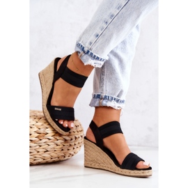 Sandalias Mujer Con Cuña Big Star JJ274976 Negro 4