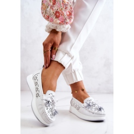 Vinceza Mocasines Calados De Mujer En La Plataforma White Louise blanco 2
