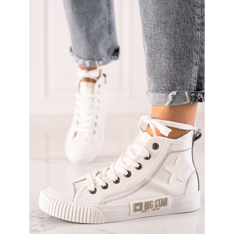 Zapatillas altas de mujer Big Star JJ274379 blanco 1