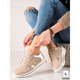 Filippo Zapatillas de Cuero Beige 3