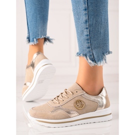 Filippo Zapatillas de Cuero Beige 2