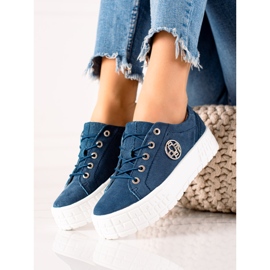 Filippo Zapatillas de cuero en la plataforma azul 1