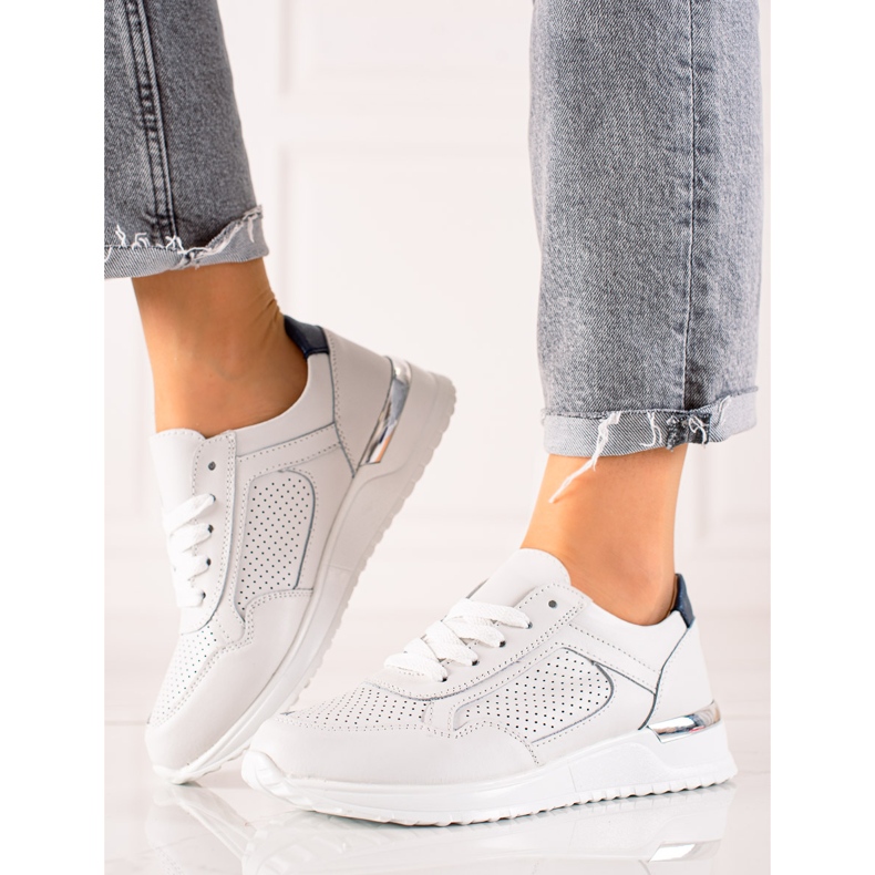 Zapatillas de piel VINCEZA blanco 1