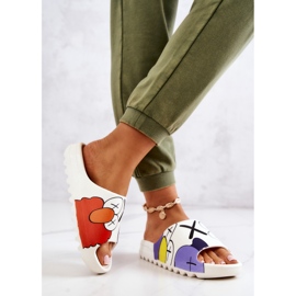 Zapatillas De Goma Con Estampado De Monstruos Blancos 2